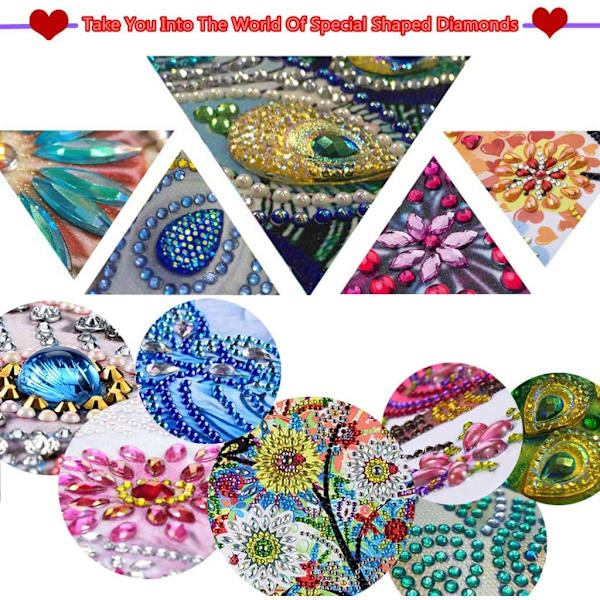2 stk. Diamond Painting Bogmærker DIY Perle Bogmærker Læder Kvast Bogmærke Kunst Håndværk (Bohemian Mandala Blomster)