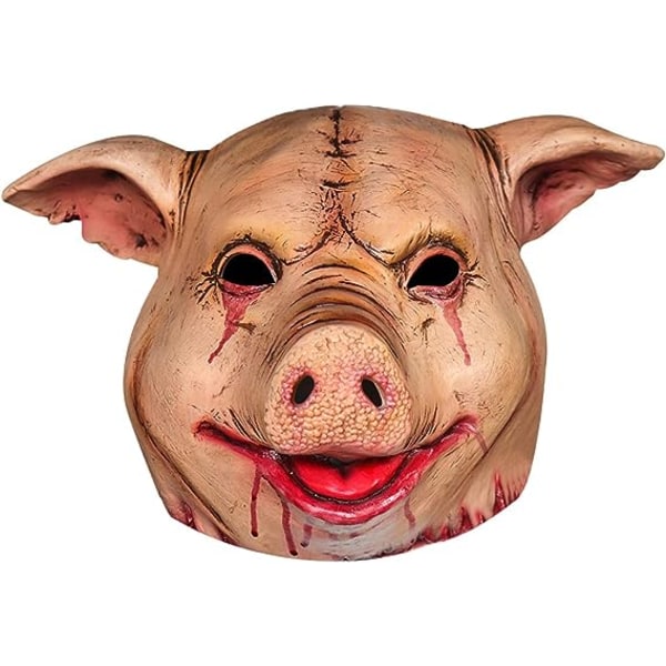 Pig Mask Bloody Animal Head Butcher Mask for Carnival Masquerade Halloween Costume Cosplay Skremmende