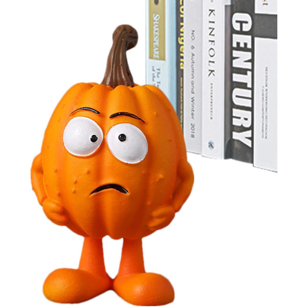 Ekspressive Gresskar, Mini Resin Gresskar Statuer | Senterstykke Halloween Bord Hylle Dekor Innendørs og Utendørs Bord for Spøkelseshus, Fester