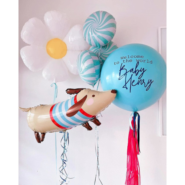 Store 35 tommer gravhundeballoner Folie Helium-hvalpe Hundeformede dyreballoner til kæledyrshunde-tema Fødselsdagsfestdekorationer (pakke med 4)
