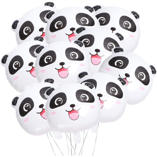 10 stk søte panda ballong aluminiumsfolie ballonger panda hode ballong bukett for baby shower panda bursdagsfest rekvisita