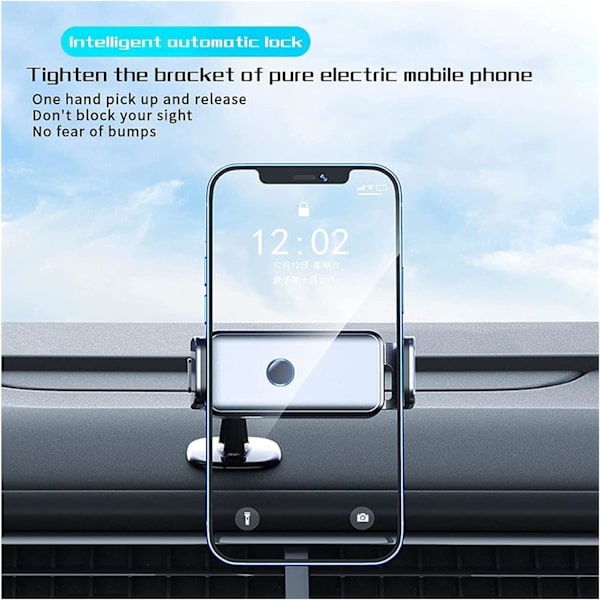 Bil Mobiltelefonholder 360° Mobiltelefonholder Smartphoneholder 2 i 1 Bilopladerbeslag Navigationsbeslag Elektrisk Dobbeltbrugsbeslag