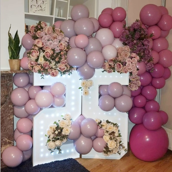 Baby Shower -koristeet tytöille 140 kpl Purppura Pinkki Ilmapallo Garland kit Dusty Rose Gold Balloon Arch Double täytetyt ilmapallot juhlakoristeisiin