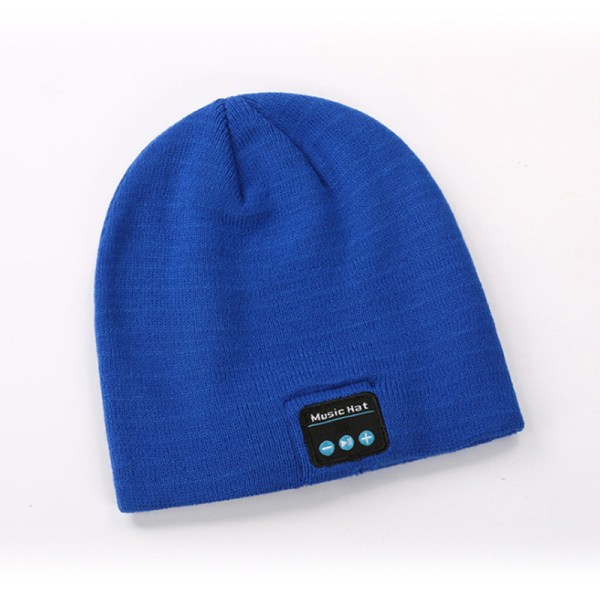 Bluetooth neulottu hattu syksy ja talvi lämmin musiikki kuulokkeet stereohattu aikuisten lämmin hattu sininen