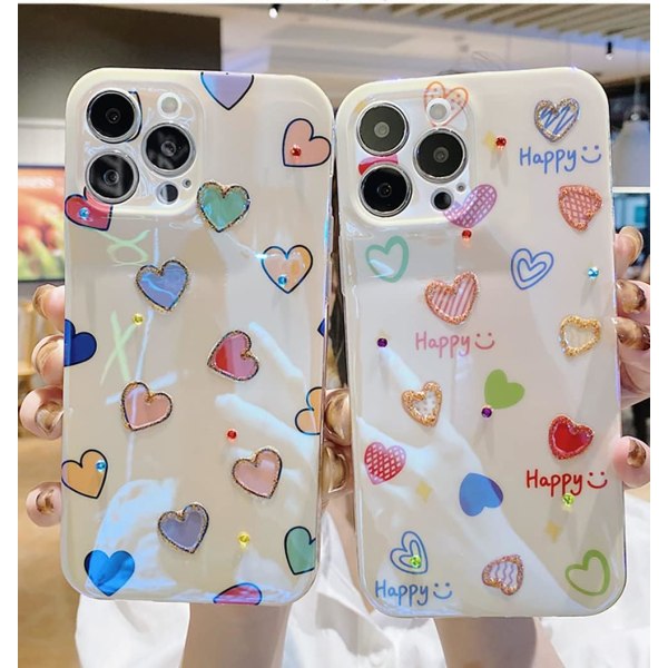 Love Hearts Case för iPhone 13 med Happy Face Design, Rainbow Pattern  [Buffertech 6,6 ft Drop Impact] [Anti Peel Off Tech] Mjukt TPU case e90b |  Fyndiq