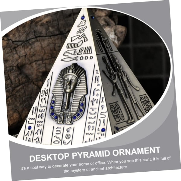 Sparegris boligdekoration til skrivebord oldægyptisk pyramidemodel Simuleringspyramide boligdekoration, SØLV