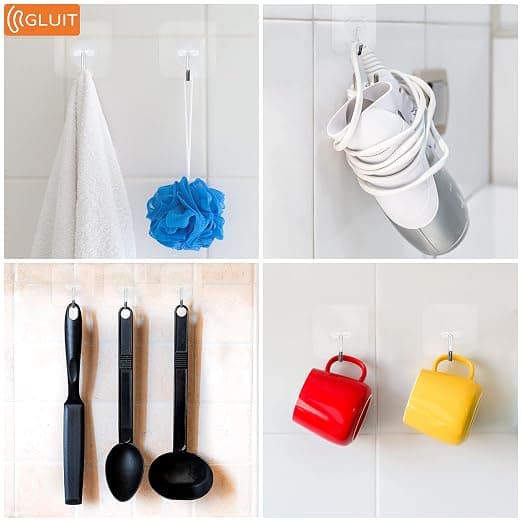 Self-adhesive Hooks for Hanging Heavy Items - Wall Hooks 22 lbs Self-adhesive Sticker