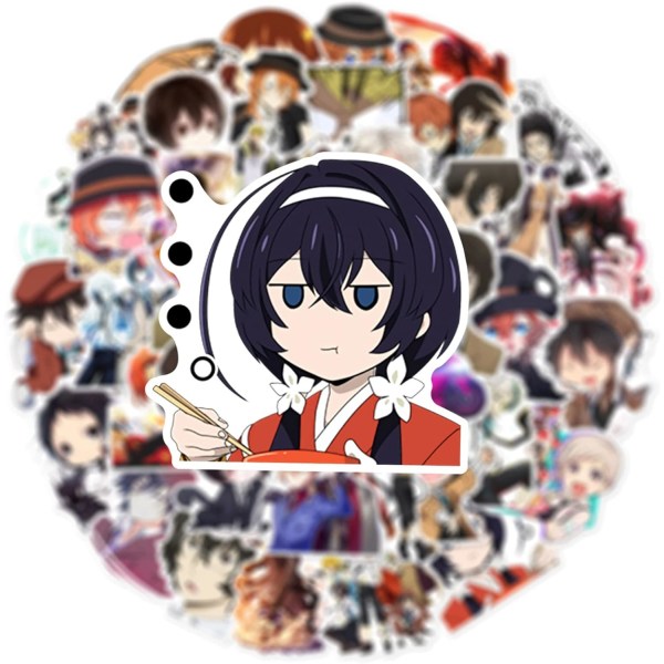 50 kpl Classic Anime Bungo Stray Dogs -tarroja lapsille Japanilainen  Tarratarrat Vedenpitävä Vinyyli Puhelin Rullalauta Kannettava Tarrat, Esteettinen Tarra