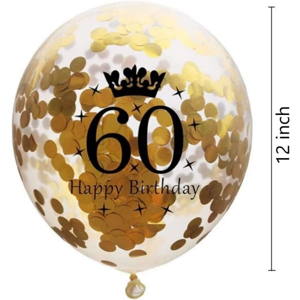 Nummerballonger 60 guld - 60-årsdekorationer Ballonger 12 tum, ballonger Nummer 60 ballonger Guldballonger Födelsedagsfestdekorationer