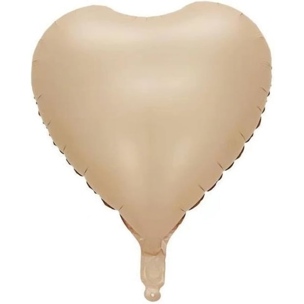 10 stk Beige folie hjerteformede balloner 18 tommer retro abrikos hjerte balloner til baby shower bryllup Valentine dekorationer kærlighed balloner