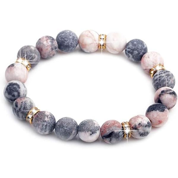 Helbredende armbånd Angst krystall armbånd Chakra perlearmbånd Rosenkvarts krystaller og helbredende stener armbånd beroligende strand stretch armbånd