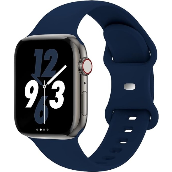 Band kompatibla med Apple Watch 38 mm 40 mm 41 mm, ersättningsarmband i mjuk silikon sporttillbehör för kvinnor män（marinblå）