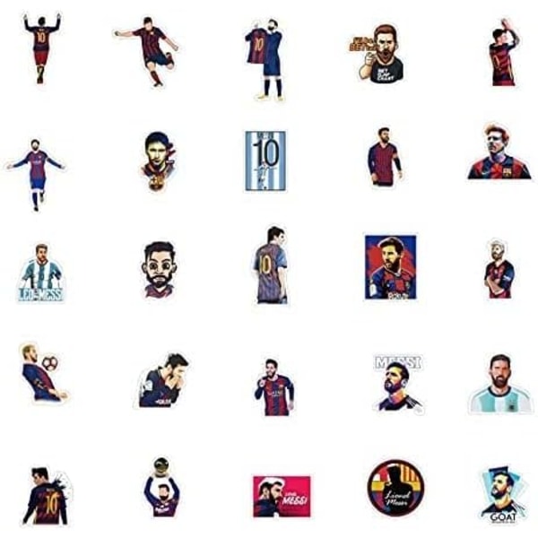 Fodboldstjerne klistermærker Messi klistermærke små klistermærker |50 stk| til Hydro Flasks Laptop Telefonetui Computer Vandflaske…