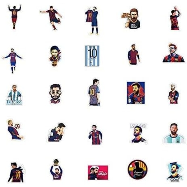 Football Star Stickers Messi Sticker Small Decals |50 Stk| til Hydro Flasks Laptop Telefon Case Computer Vandflaske...