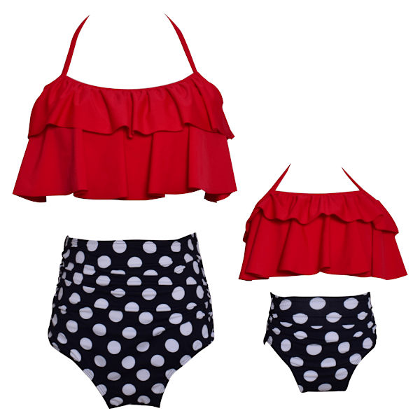 Kvinder, Piger Todelt Flæse Høj Talje Bikini Badedragt C 116