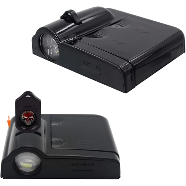 Premium-auton ovenvalo 2 kpl Helppo asentaa Tervetuloa laserprojektori Liimattava Led-logovalo Reikävapaa magneettianturi Ghost Shadow -lamppu Logot Punainen kallo