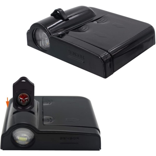 Premium bildørlys 2 stk. Nemt installeret velkomstlaserprojektor Pastable Led-logolys Hulfri magnet sensor Ghost Shadow-lampe logoer Rød kranie