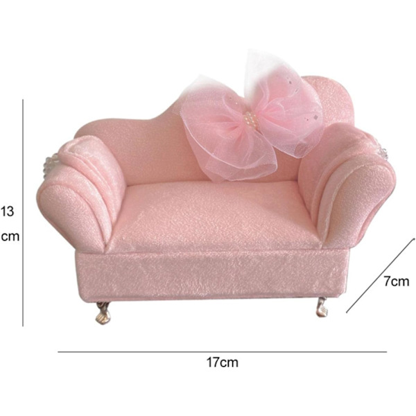 1/12 Dukkehus Sofa, Miniature Møbler Stue Ornamenter, Soveværelse Indretning Liv Scene Forsyning, Smykkeopbevaringskasse til 6-tommer Dukker