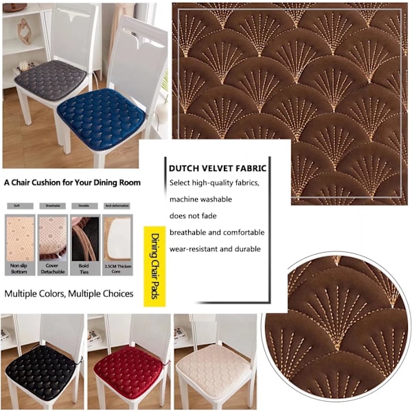 Trapetsi sisätuolin tyynyt, tahrankestävät tuolinpehmusteet, pehmeä ja ihoystävällinen kristallifleece, tahrankestävä, irrotettava ja konepestävä päällinen Mach Brownissa