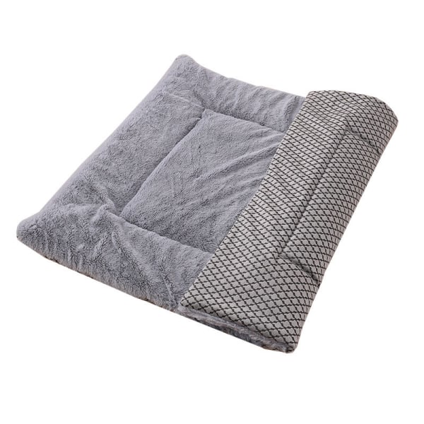 Dog Mattress, Pet Mattress, Dog Blanket(L(90 x 70CM), Short Plush Grey)