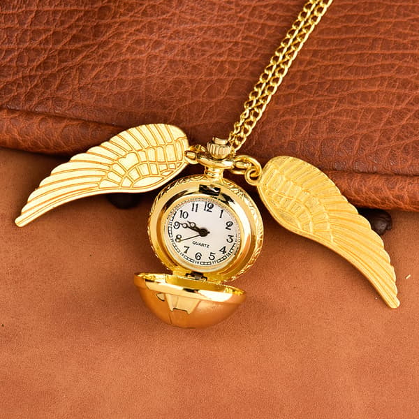 Golden Snitch Clock Necklace