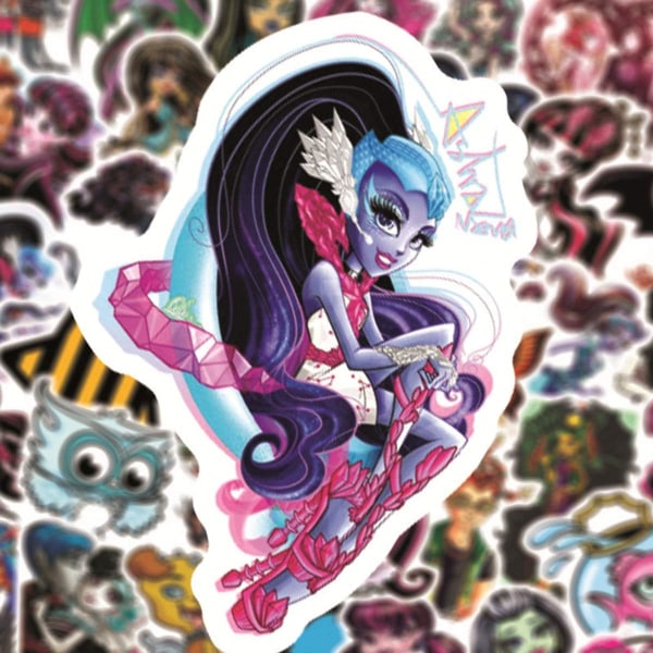 50 stk Monster High klistremerker for vannflasker Klistremerker for tenåringer, voksne for vannflaske, bærbar PC, telefon, Hydro Flask Reise Vinyl klistremerker Vanntett