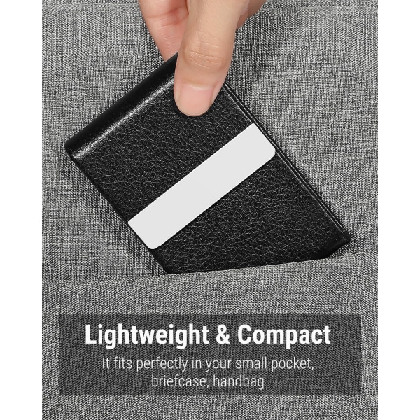 Käyntikorttiteline Miesten tai Naisten Taskuinen käyntikorttiteline Metallinen ohut käyntikorttipidike RFID-estopidike Magneettinen suljin-musta