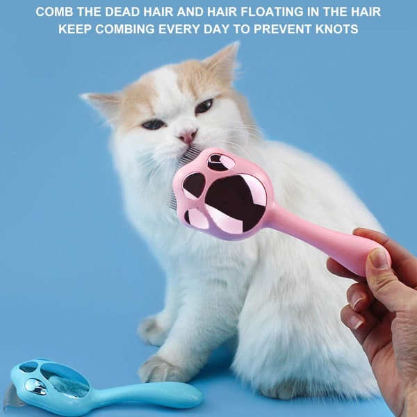 Cat Shell -kampa, kissankarvojen kuorikampa, joka poistaa kutinaa, harjatakkoja poistokampa Lemmikkieläinten hoitotyökalu koirille Kissoille (pinkki ja sininen)