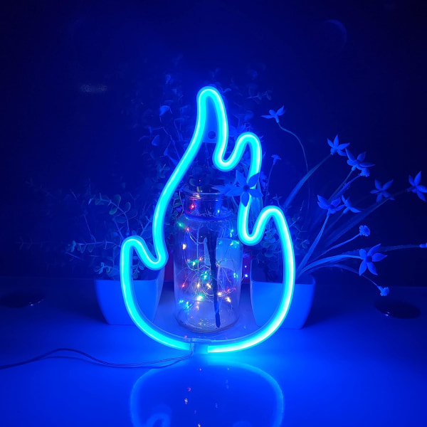 Neonkyltti, USB tai 3-AA-paristokäyttöinen neonvalo, LED-valot pöytäkoriste, tyttöjen makuuhuoneen seinäkoristelu, lasten syntymäpäivälahja (sininen)