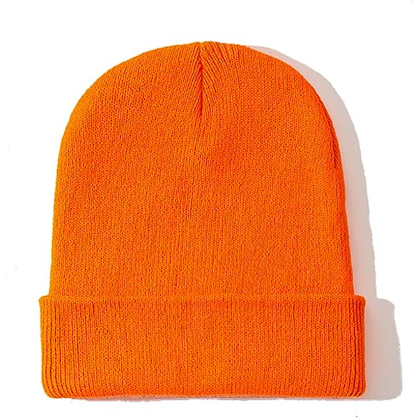 2 kappaletta unisex-pipoja miehille ja naisille neulottuja talvipipoja（Oranssi）