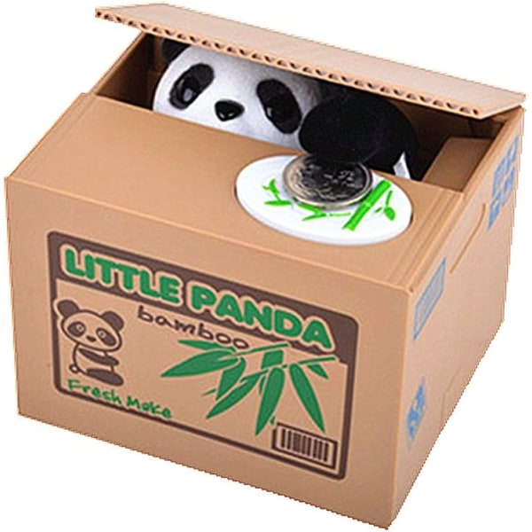Säästörahalaatikko, lauluhuijaus kolikoiden varastaminen säästöpossu kolikon säilytysastia (sarjakuva Panda)