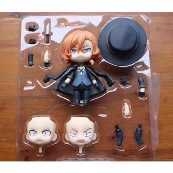 Nakahara Chuuya & Dazai Osamu Anime Action Figure Q Version Clayman Vaihda Kasvot Liikuteltavat Liitokset Hahmomalli 3.9 Tuumaa