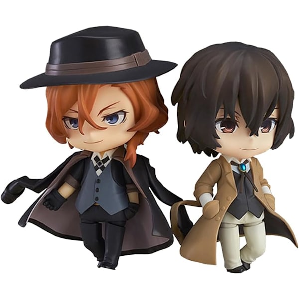 Nakahara Chuuya & Dazai Osamu Anime Action Figur Q Version Clayman Skift Ansigt Bevægelige Led Karakter Model 3.9 Tommer