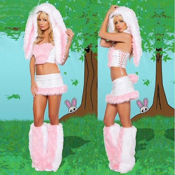 Seksikäs jouluinen naisten asu Cosplay Isohäntäinen susi Cosplay Juhlat Piika Viettely Joulupukki Kaksiosainen asu Bunny girl