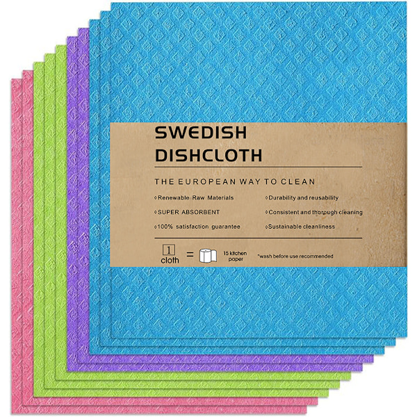 Disktrasa 19,5*17*0,2 cm Bomullstrasa tillverkad av trämassa Avfettad disktrasa Ekologisk disktrasa tillverkad av träfibrer Återvinningsbar Set of 10-5