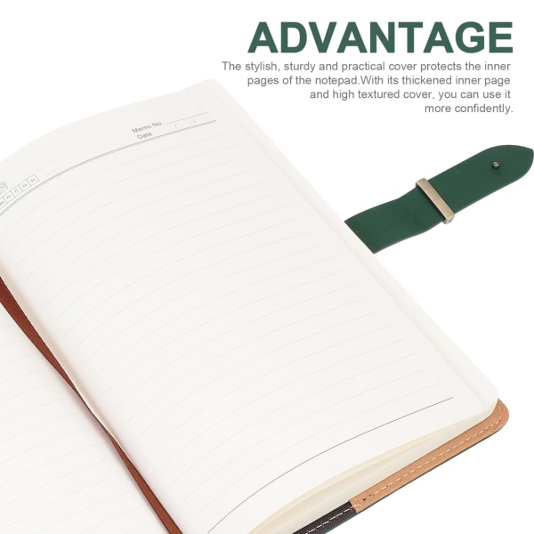 A5 Notebook Læder Cover Notebook Padfolio Binder Journal Notebook Genopfyldelig Binder Dagbog Notesblokke til Kontor Rejser Arbejde Grøn A5 Spiral Notebook