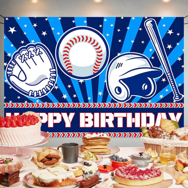 7*5 FT, Baseball fødselsdagsfest dekoration Baseball Tillykke med fødselsdagen Baggrund Baseball fotobaggrund