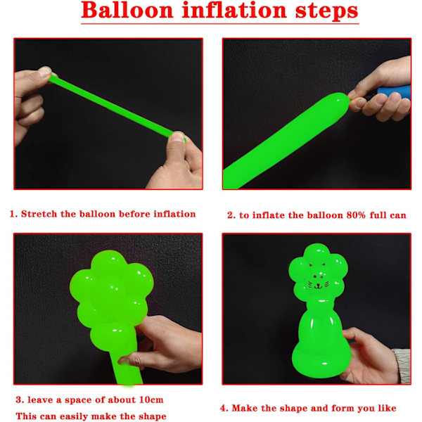 260 långa ballonger för ballongdjur 100 Pack Förtjockning Latex Modellering Långa Magiska Ballonger Vridande DIY Djurballong för Festdekorationer