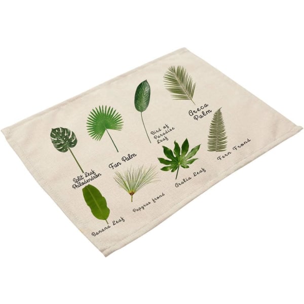 Set med 6 moderna design placemats i bomull och linne 42 x 32 cm Set med 6 (art-c).