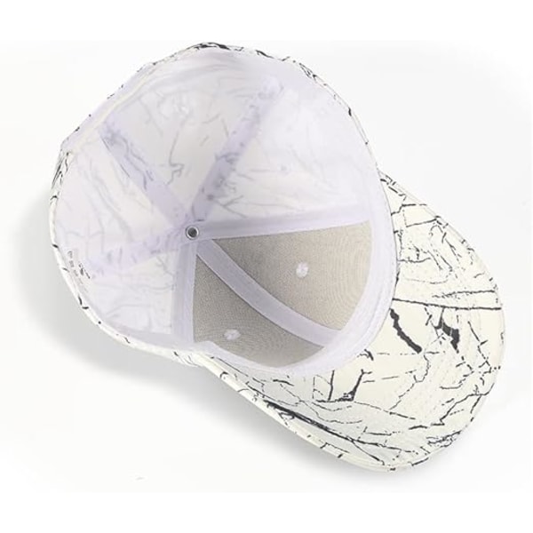 Mote Baseball Cap for Kvinner Menn Justerbar Voksenhatt for Sommer Løping Sport Fotturer Strand Utendørs Golf Unisex（Hvit 55-61CM）