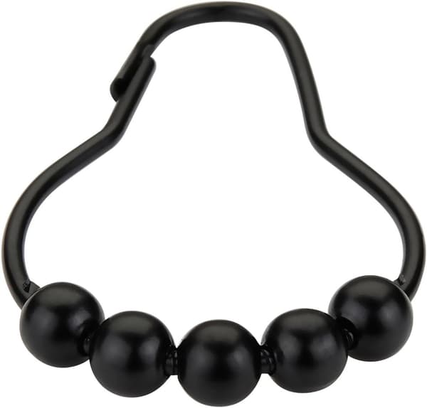 Dekorative dusjforhengkroker Rustfrie dusjforhengringer black