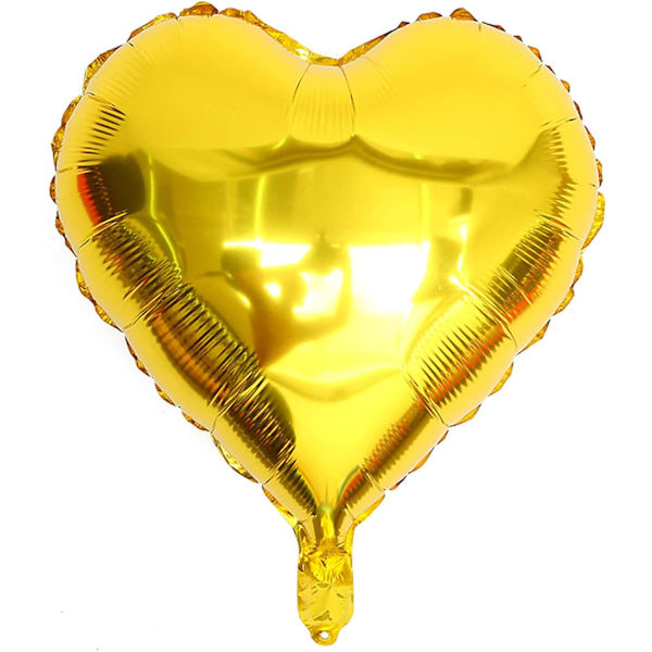 10 st guldfolie hjärtformade ballonger 18 tum hjärtformade mylarballonger för babyshower bröllop Alla hjärtans dag dekorationer kärleksballonger festdekorationer