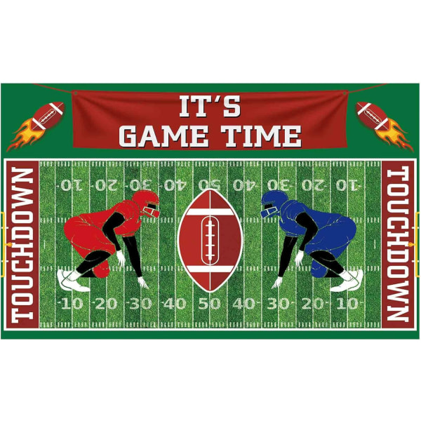 Amerikansk fotballbane bakteppe rekvisita for touchdown sports tema barn bursdagsfest dekorasjon bakgrunn It's Game Time Baby Shower