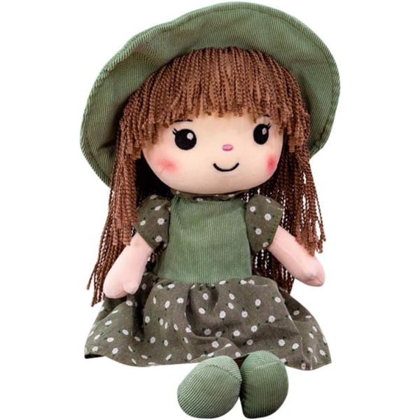 Pörröinen Rag Doll Pehmo täytetty lelu Pehmeät lahjat hattuhame Prinsessa , pikkutyttöjen nukkuva kumppani lelut lahjoille Vihreä