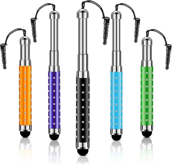 (Random Color) 5 Retractable Capacitive Touch Screen Stylus Pen