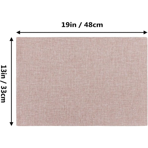 Linen Placemats Set of 2, 48cm x 33cm, Heat Resistant, Washable and Non-Slip, for Table Decor, Kitchen, Restaurant, Dark Gray