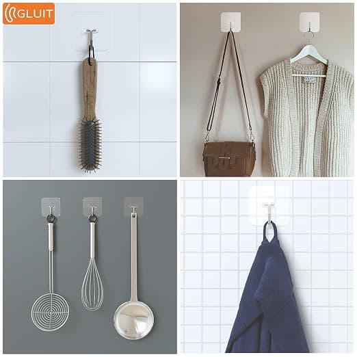 Self-adhesive Hooks for Hanging Heavy Items - Wall Hooks 22 lbs Self-adhesive Sticker