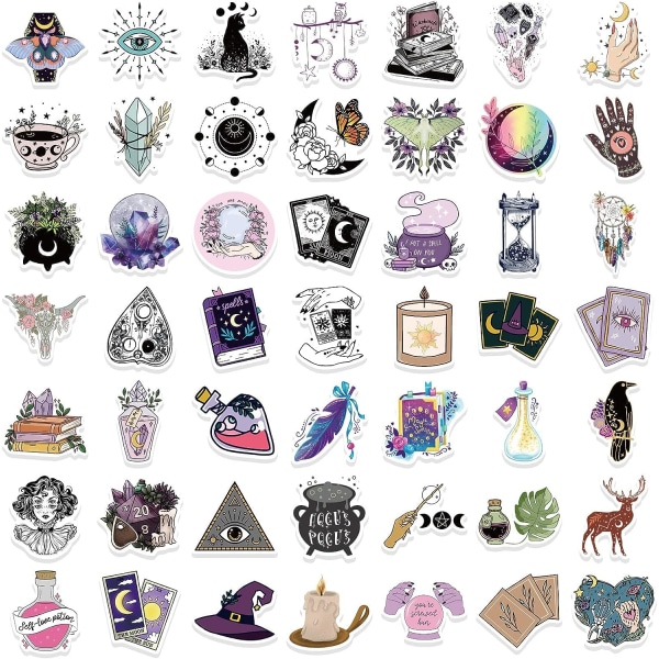 00 st Cartoon Witch Magic Mysterious Apothecary Stickers, Vinyl Vattentäta Dekaler för Laptop, Dator, Mobiltelefon, Vattenflaska, Skateboard Stickers