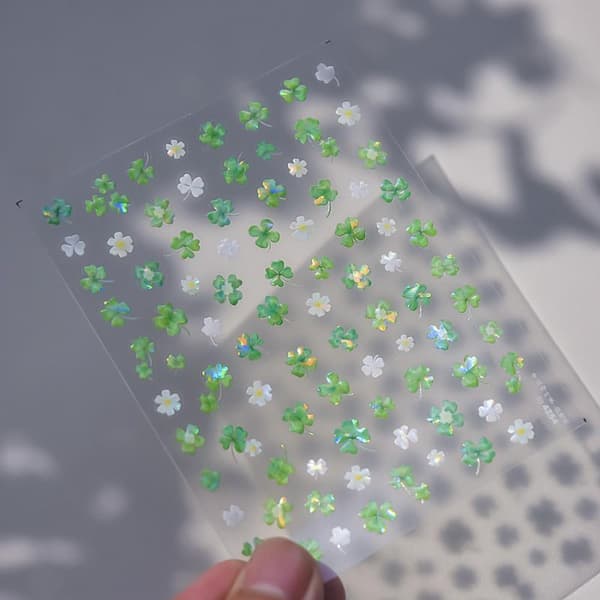 Lucky Four-Leaf Clover Flower Self-Adhesive Nail Art Decorative A3
