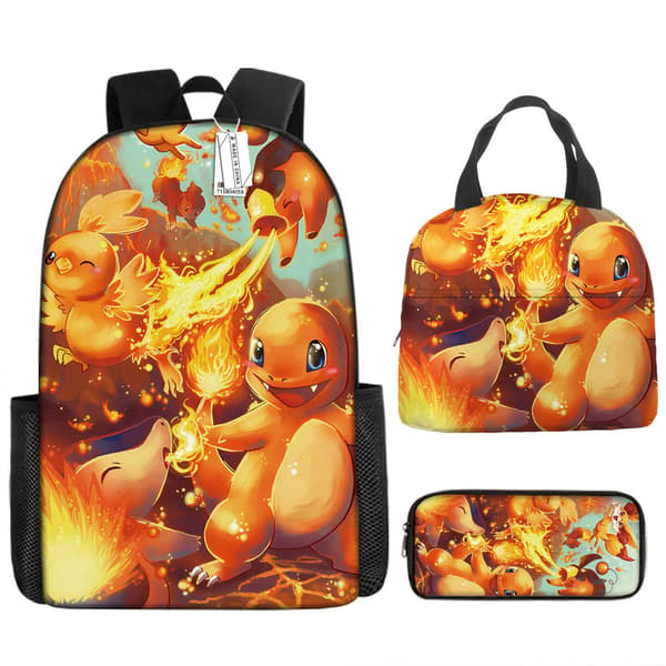 2025 Latest Model Pokémon Backpack Set Includes a School Bag, Lunch Bag, and Pencil Case 9